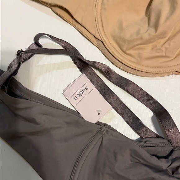 Auden Women's Bra Set - Beige and Charcoal NWT - Picture 2 of 5